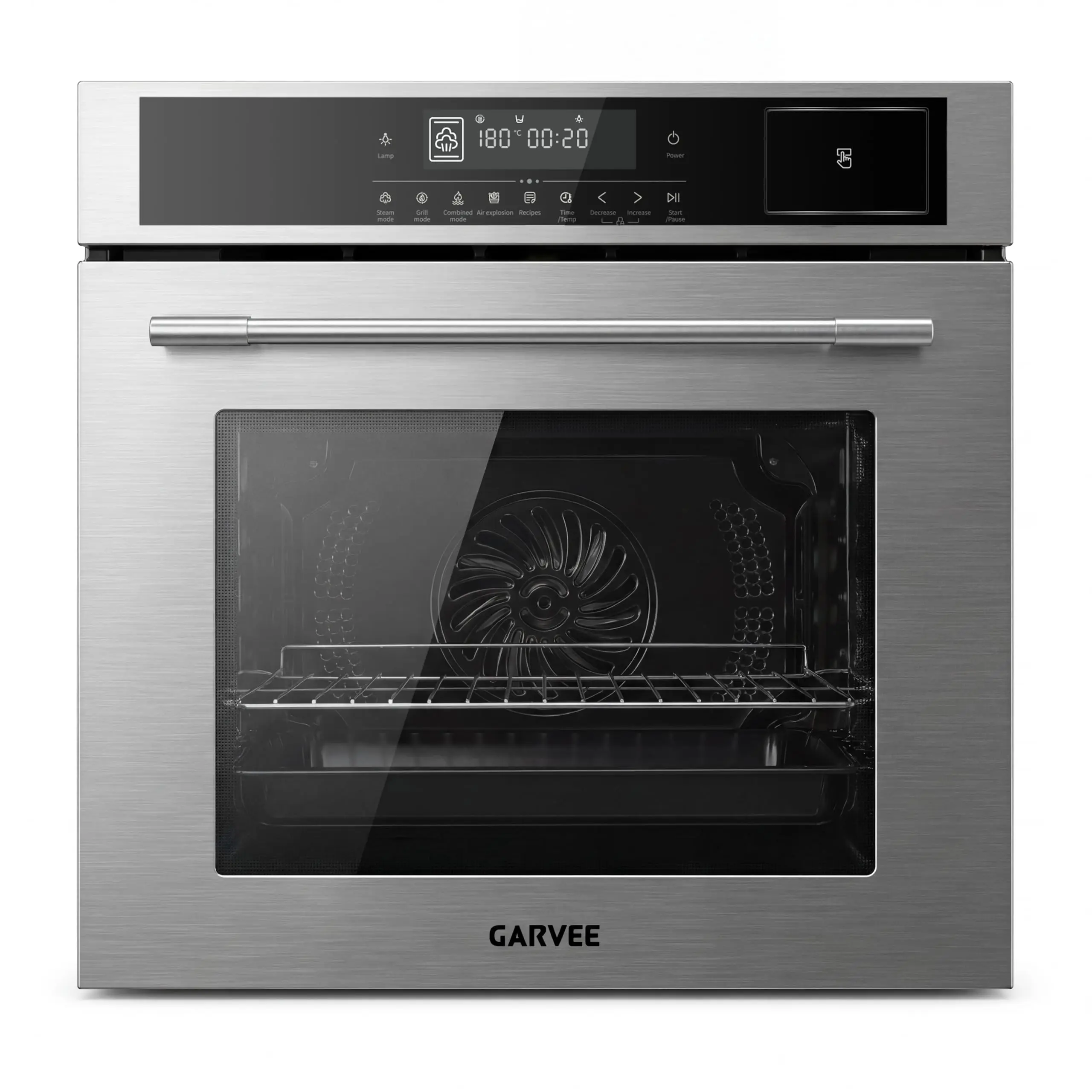 24 Inch Built-In Electric Steam Wall Oven – 2.5 Cu.ft Capacity – 5 Cooking Modes – Touch Control – Triple Glass Door – Steam Function – Easy Clean Interior – Timer – Safety Lock
