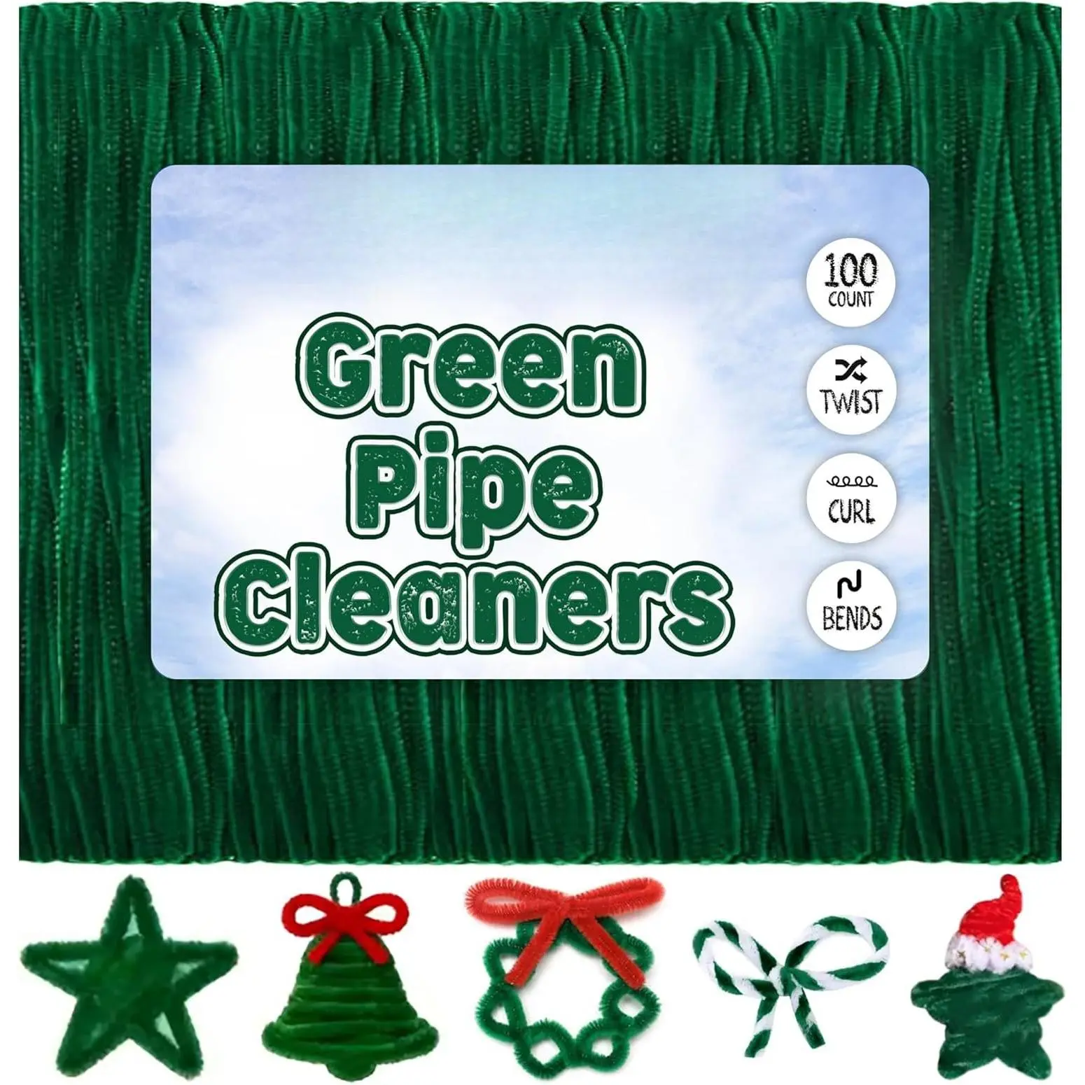 Green 100 Pack 12 Inch