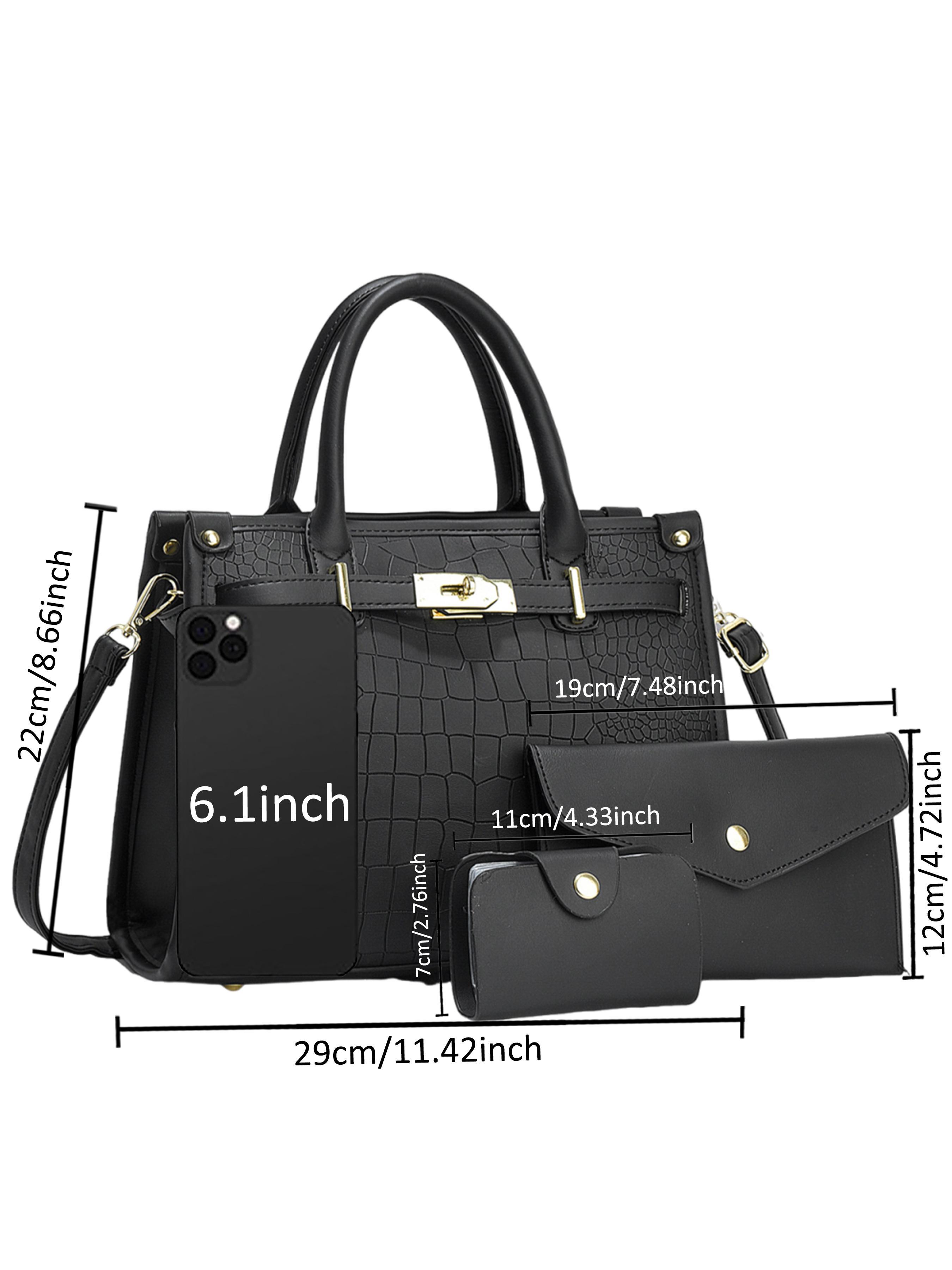 Women Purses and Handbags 3PCS Set Tote Shoulder Bag Top Handle Satchel Purse with Matching Wallet for Work Daily Use Gift