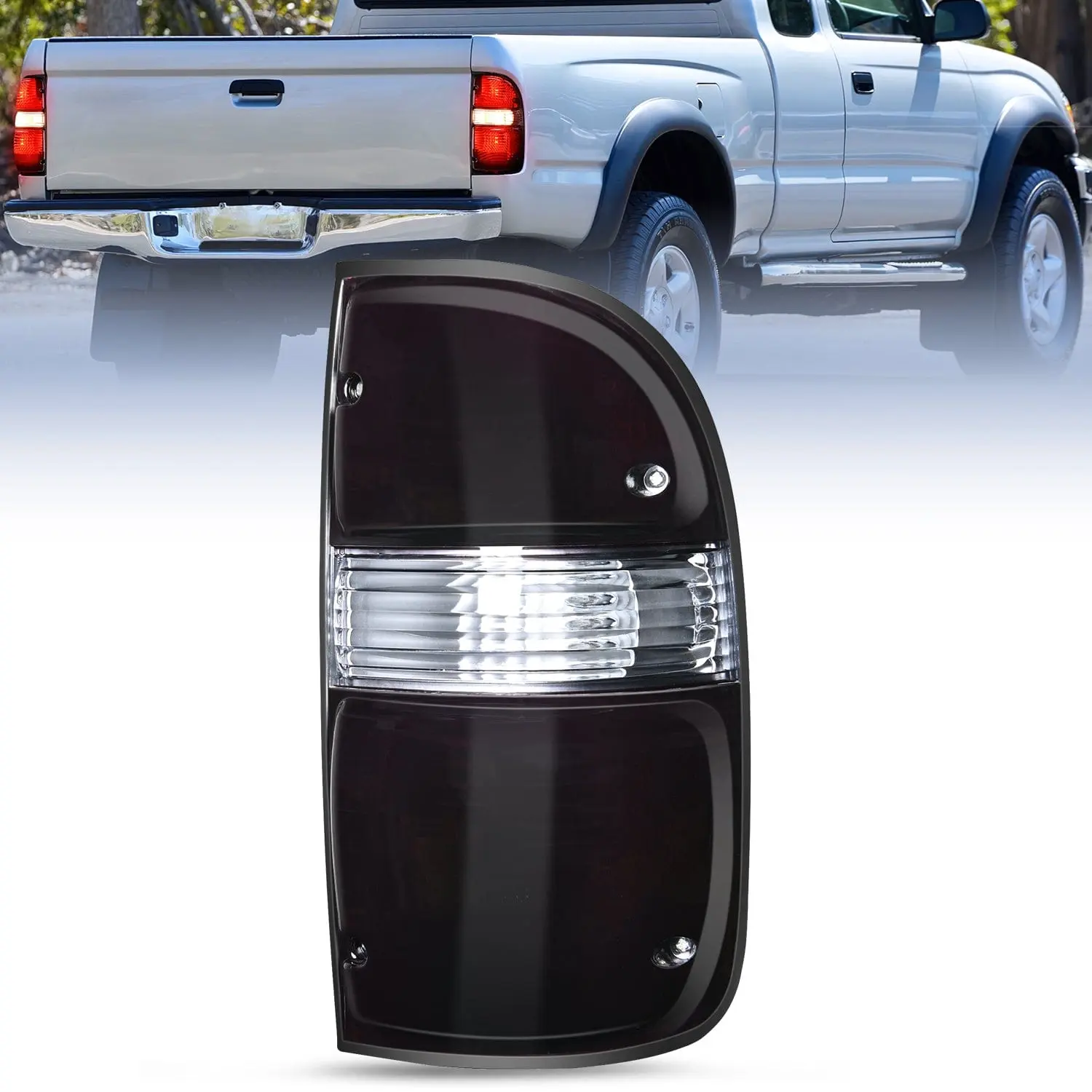 Nilight Taillight Assembly Compatible with 2001 2002 2003 2004 Toyota Tacoma Rear Lamp Replacement with Dark Red Housing Tail Lights Passenger Side