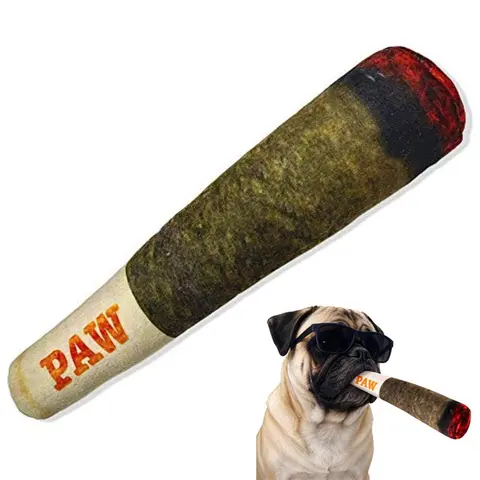 Durable Plush Interactive Chew Toy for Dogs, Interactive Tough Chewer, Chew Stick, Cigar-Shaped Squeak Toy for Small, Medium and Large Breeds, Perfect Gift for Puppies & Adult Dogs
