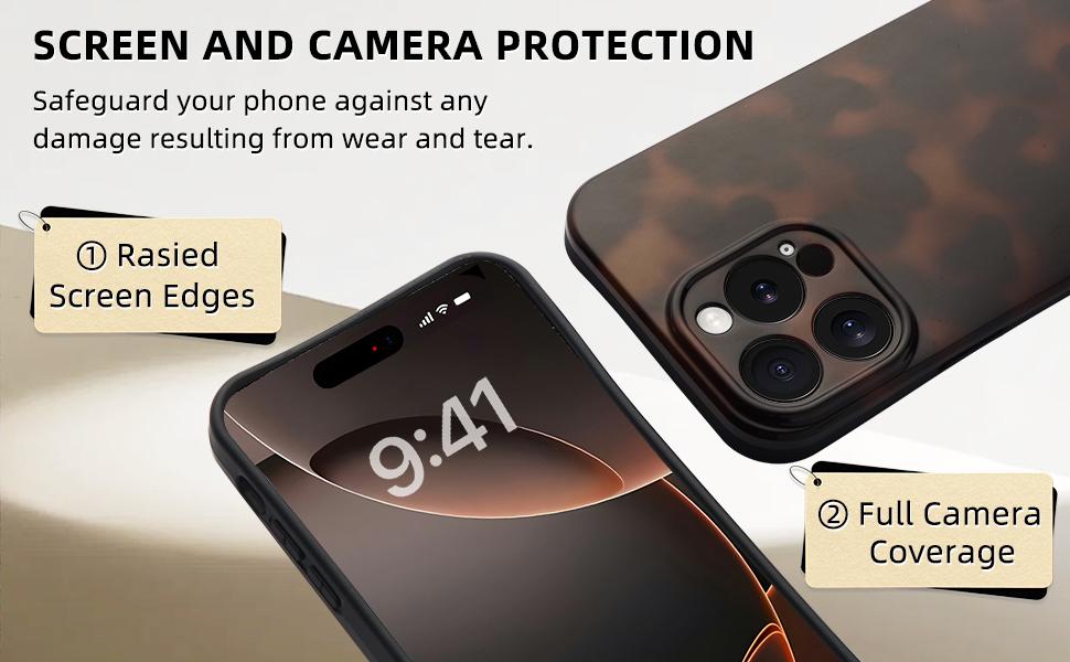 Huahuacase Compatible with for iPhone 15 Case, Tortoise Shell Chic Amber Brown Print Leopard, Classic Soft TPU Protective Shockproof Case for iPhone 15 6.1 ''Color2