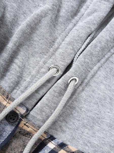 Men's Flannel Hooded Plaid Shirt Jacket, Casual Button-Down Long Sleeve Fashion with Pockets, Stylish Men's Outerwear, Menswear