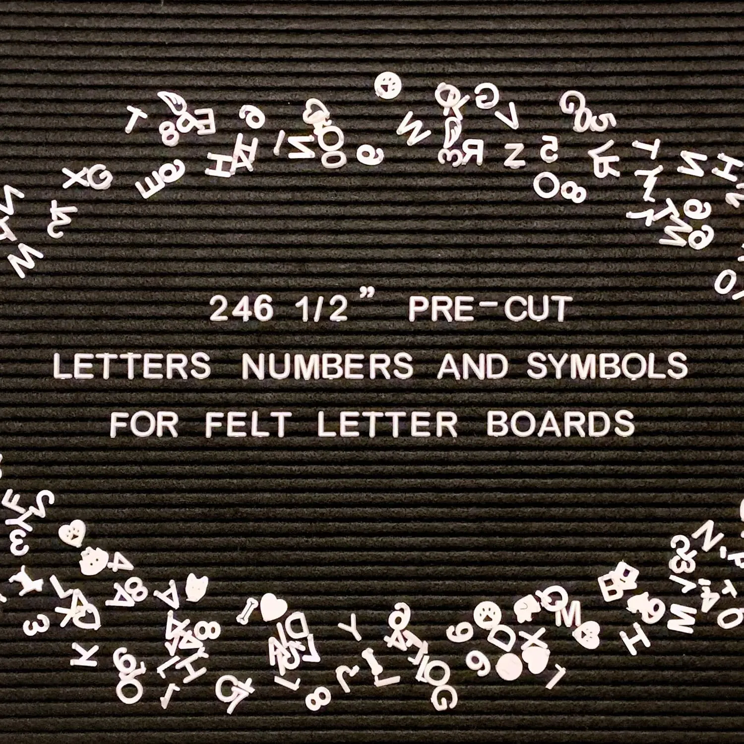 Felt Letter Board Letters Only - 246 1/2" PRE-CUT White Plastic Letters Numbers and Symbols For Changeable Message Board,  Announcement Sign, Menu Boards &  Board Accessories