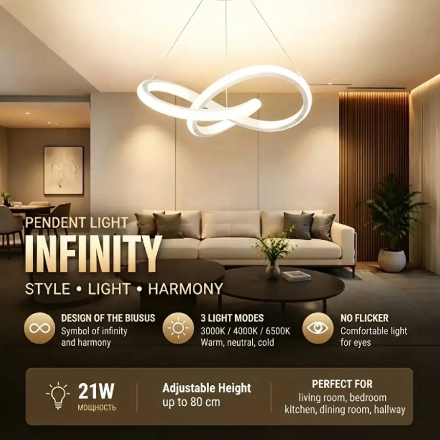 LED pendant light, Dimmable lamp, available in black, gold and white, three-colour lighting, creative cloverleaf design, wired for indoor installation, 24 cm, suitable for hallways, bedrooms and dining rooms
