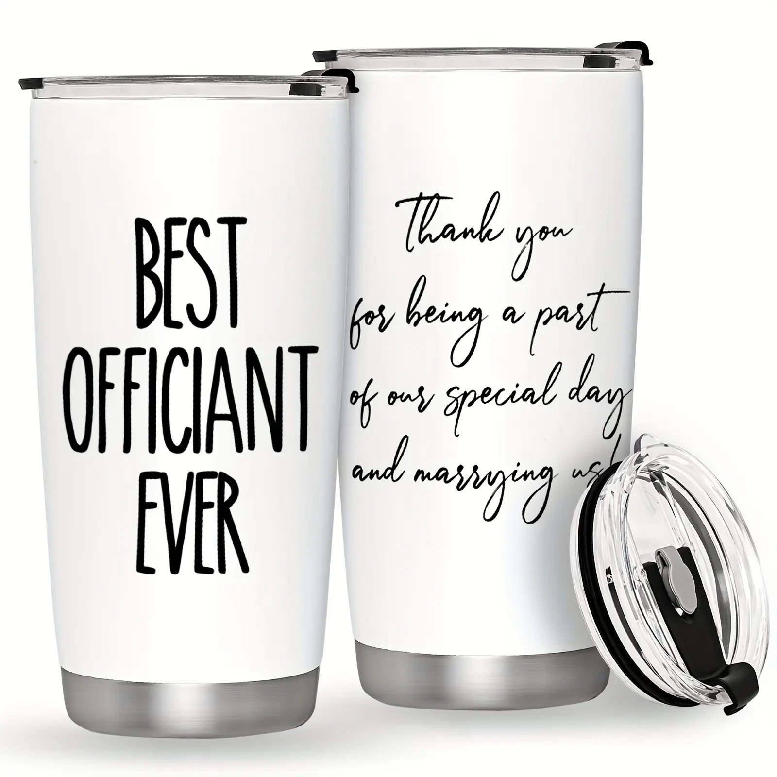 1pc 20Oz Stainless Double-Wall Vacuum Insulated Travel Tumbler - Ideal Wedding Gift for Wedding Officiants to Show Gratitude