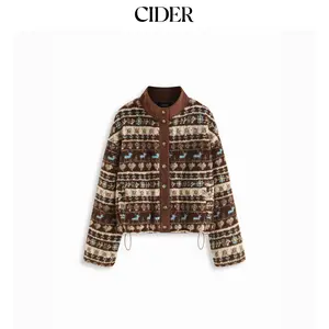 Cider Fleece Aztec Print Stand Collar Long Sleeve Drawstring Button Jacket [LIVE ONLY] SummerFinds