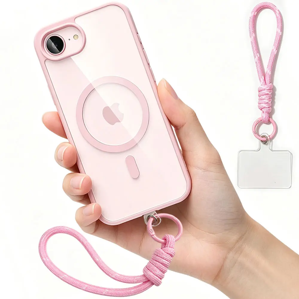 Magnetic For iPhone 16E 17E 7 8 Plus SE2 SE3 SE Case, Crystal Clear Back Anti-Scratch Wireless Charging Protective Phone Shell with Detachable Wrist Strap