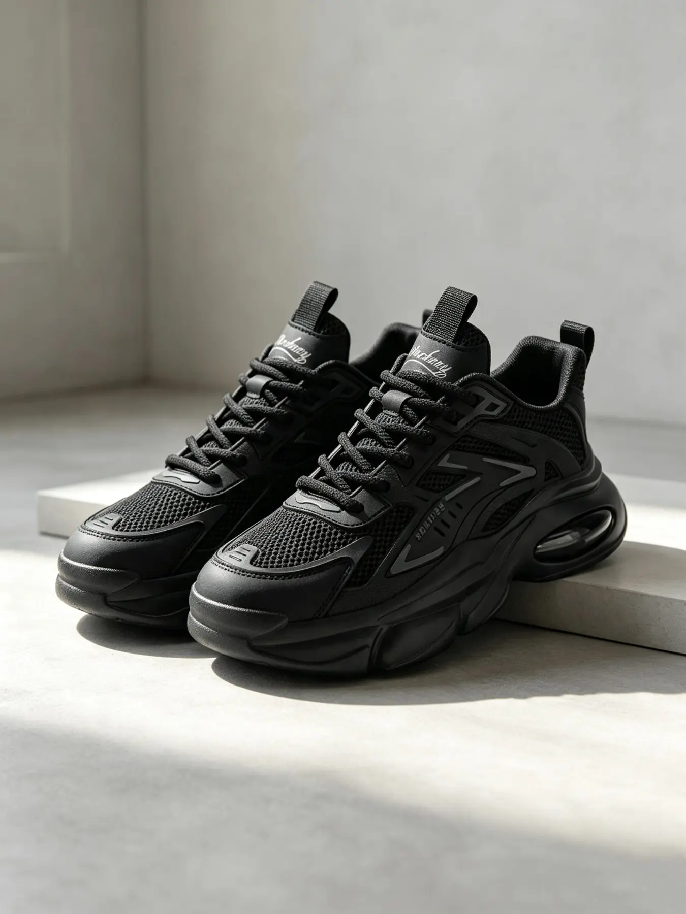Men's Mesh Air Cushion Dad Shoes, Breathable Thick Sole, Transparent Shock Absorption, Non-Slip Rubber Bottom, Fashion Casual Sports Shoes, Fashion Sneaker, Thick Soled Sneakers