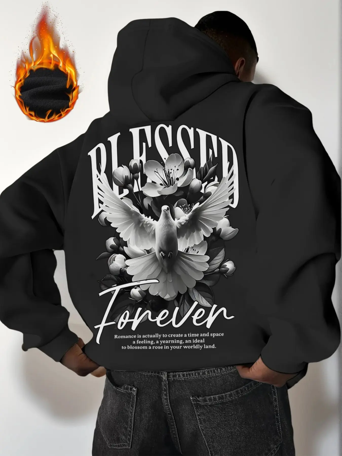Men's Loose Fit Hooded Sweatshirt, Vintage Inspirational Street Style Hoodie, Pullover Outerwear For Urban Outing Night Hangout
