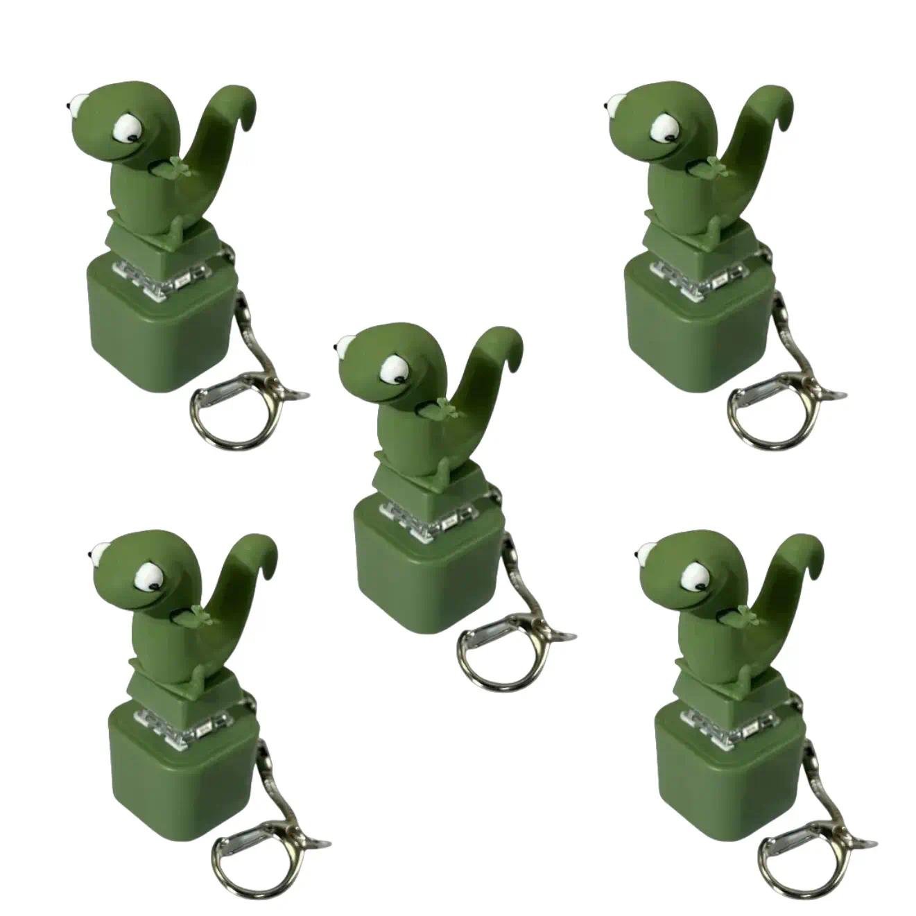 Lizard Button Keychain with Rechargeable LED Light & Realistic Croak Sound, Color-Changing Fidget Toy for Kids & Adults, Christmas Gift, Black Friday Deal, Girl Room Decor & Bag Pendant