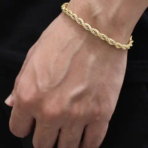 Men's Simple Twist Design Link Bracelet, Chain Bracelets, Fashion Jewelry for Party, Daily Clothing Decor, Trendy All-match & Exquisite Jewelry for Birthday Gift