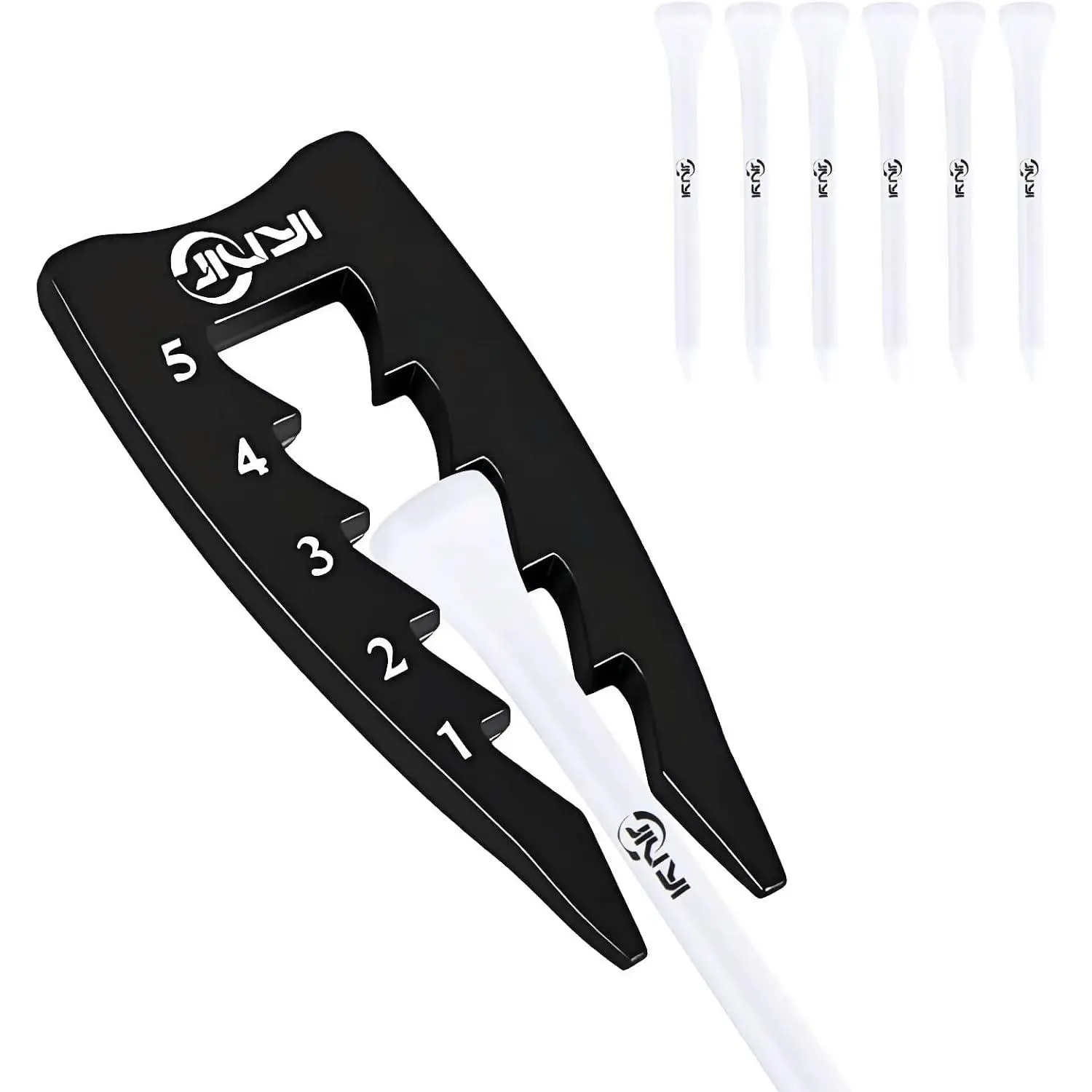 Adjustable Golf Tee Height Tool,  Fit for Wooden & Plastic Tees, Consistent Tee Height Setter for Drivers, Fairway Woods & Irons, Durable Zinc Alloy Golf  Aid