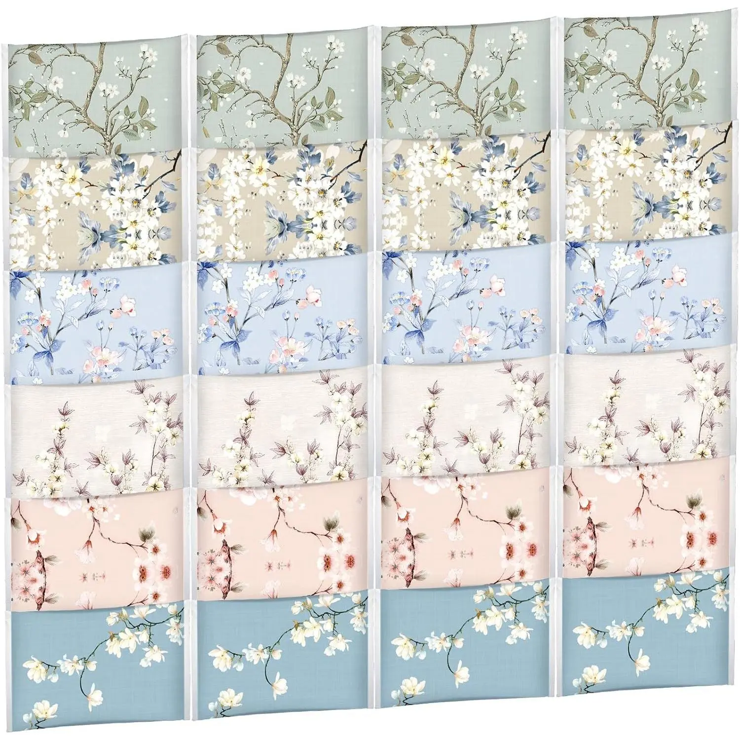 24 Packs Travel Size Tissue Pocket Slim Pack Facial 3 Ply Wallet Size Pocket Tissues for Travel Wedding Party Favors, 6 Styles(Colored Flowers)