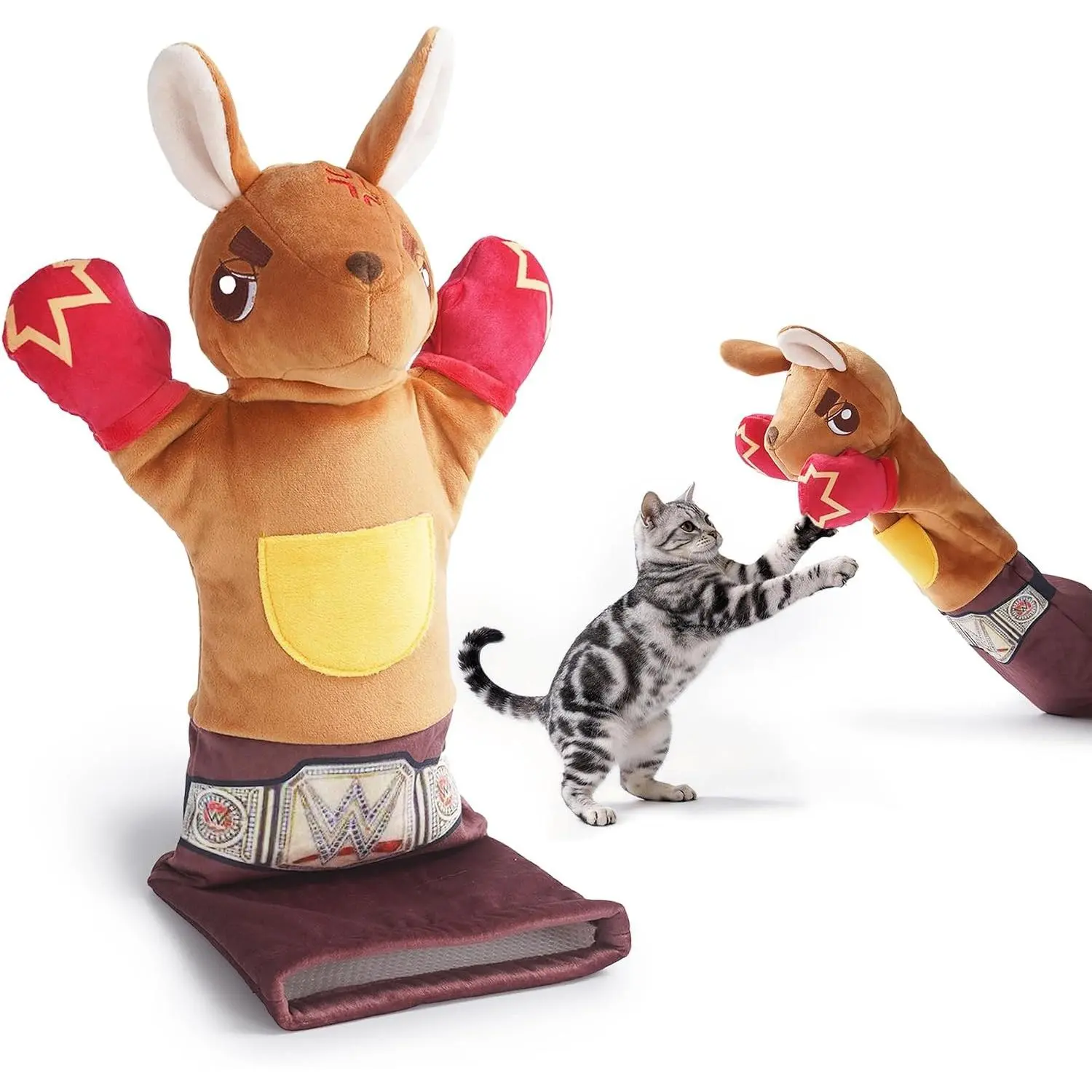 Cat Wrestling Glove 22 inch Cat Puppet Wrestler with 5 Catnip Pouches & 3 Layer Resistant Protection Interactive Cat Toy with Treat Pocket for Boredom Relief & Mental Stimulation