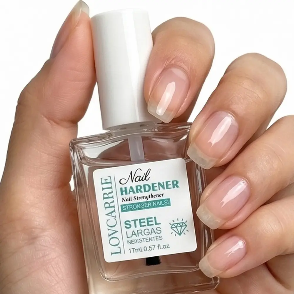 LOVCARRIE New Arrival Steel Largas Resistentes Clear Nail Hardener, Steel Grade Long Wear Reinforcing Base Coat, Nail Care Transparent Liquid Treatment for Thin Soft Break-Prone Fragile Nails 17ml/0.57fl oz