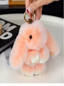 Handmade Bunny Plush Keychain, Cute Knitted Ice Design, Perfect for Car Bag Phone, Ideal Gift for Holidays Birthdays