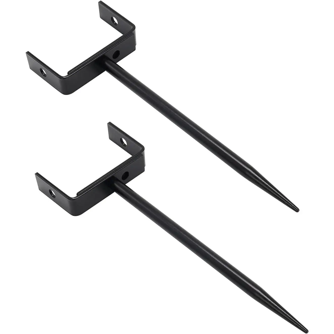 Black 2 Pack Heavy-Duty Galvanized Iron Downspout Brackets, Eco-Friendly Coating, Adjustable Size, Rust-Proof Anchors for Pipe Support, Easy Installation, Black-2 Pack