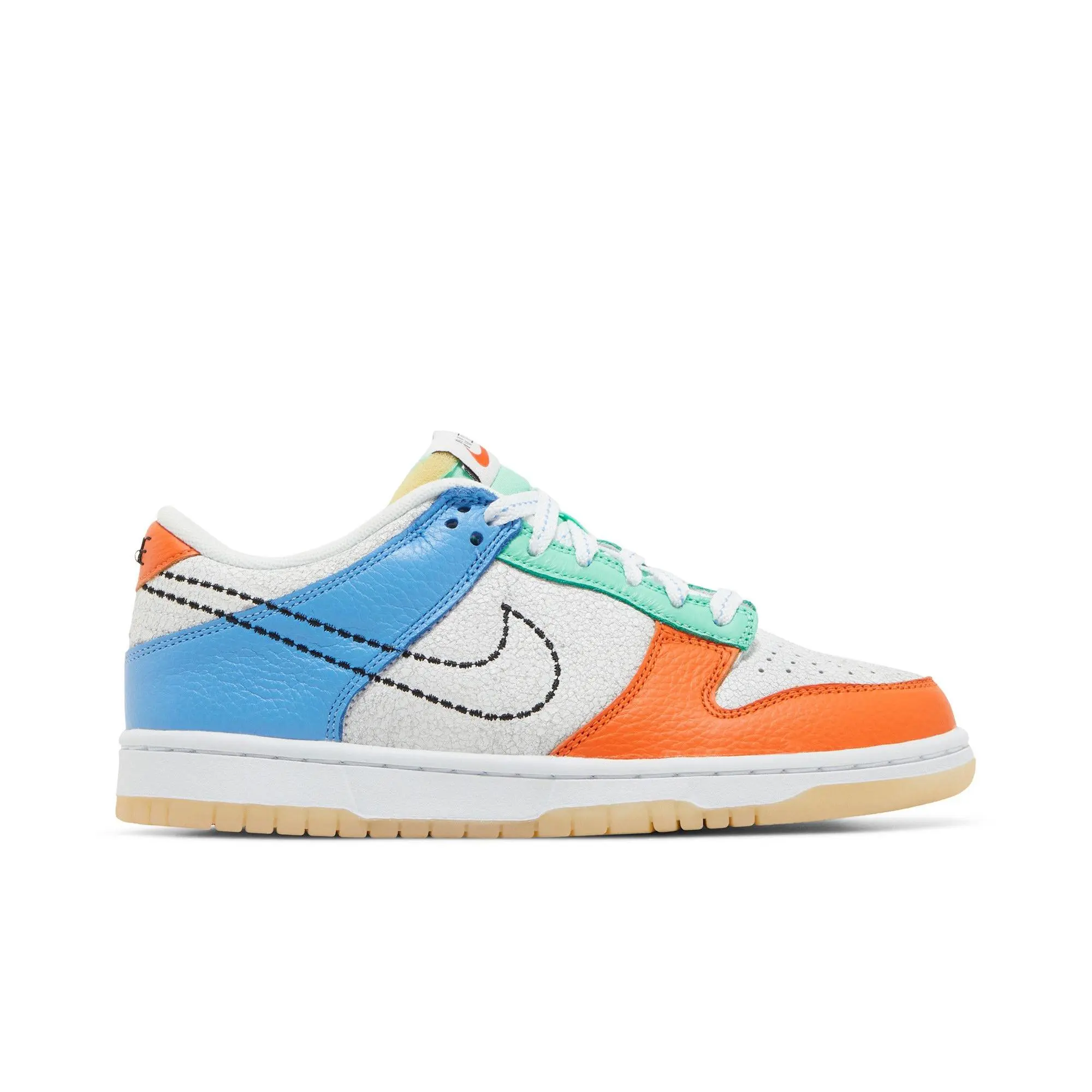Dunk Low Grade School 'Nike 101' (Unisex) White/Safety Orange/Green Glow/Black childrens skate shoes DX3363 100