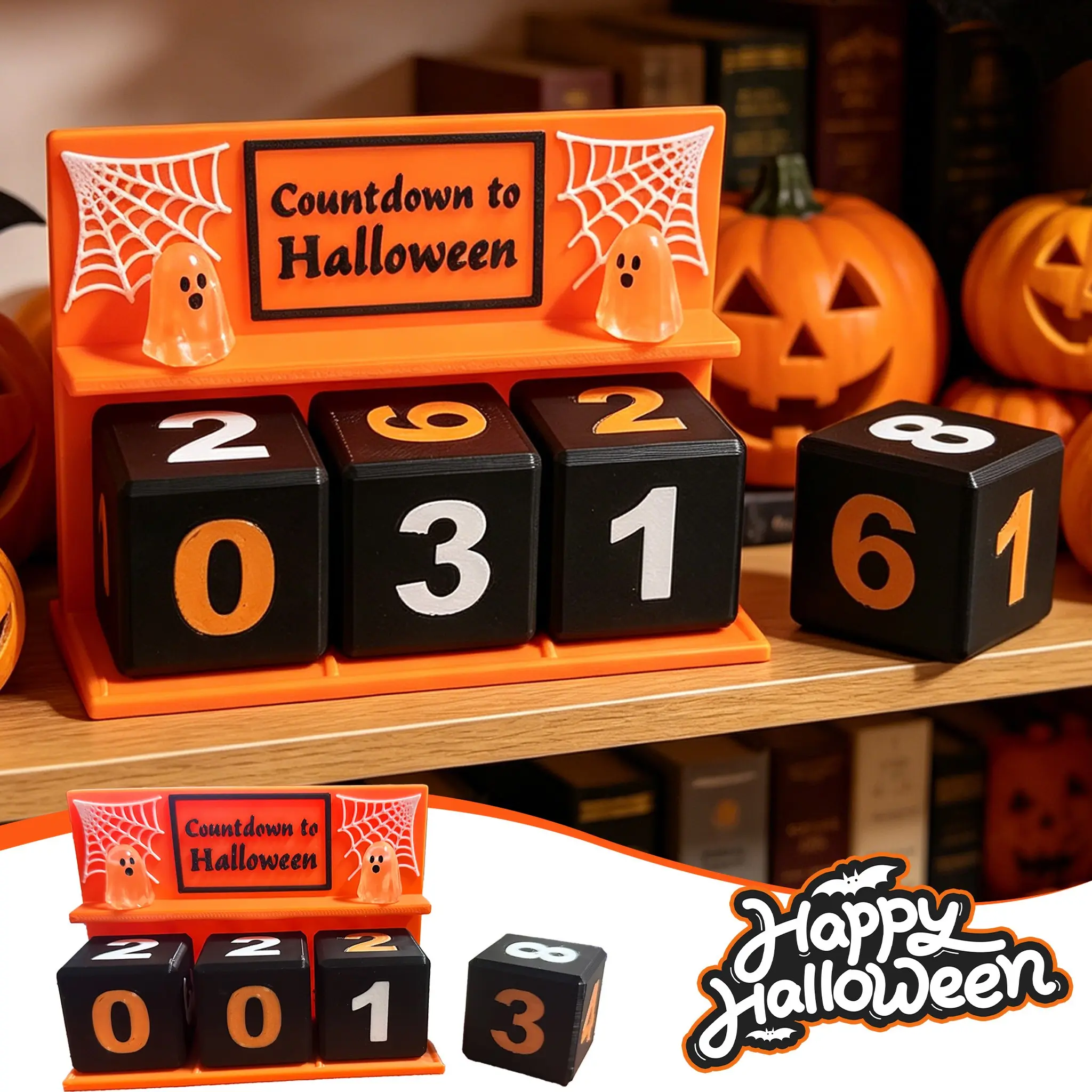 Halloween Countdown Calendar, Reusable Sieve Timer Desk Decor, Ghost Spider Web Design, Perfect for Halloween Home Office, Ideal Gift