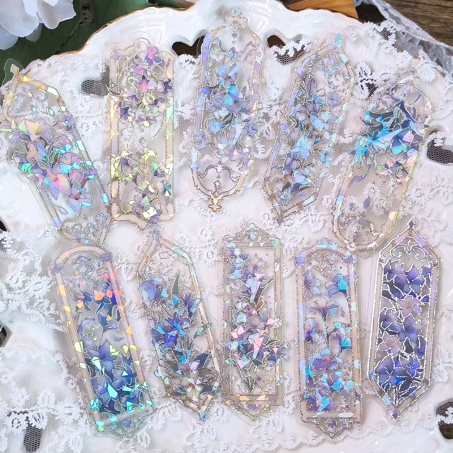 10pcs/pack Vintage Floral Pattern Bookmark, Creative Decorative Bookmark, Diy Decorative Material for Scrapbooking & Journal Making, Book Accessories