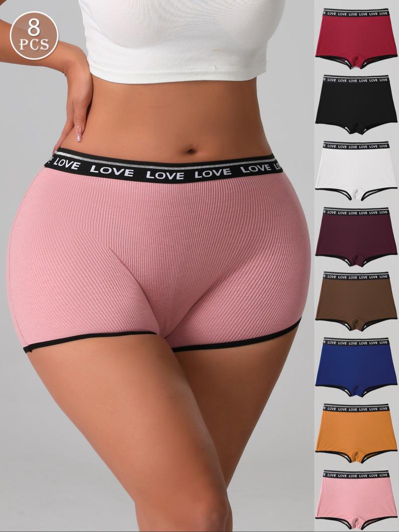 Women's Letter Tape  Boyshorts, Casual Breathable Knicker, Soft Comfy Breathable Panty for Daily Wear, Underwear for All Seasons