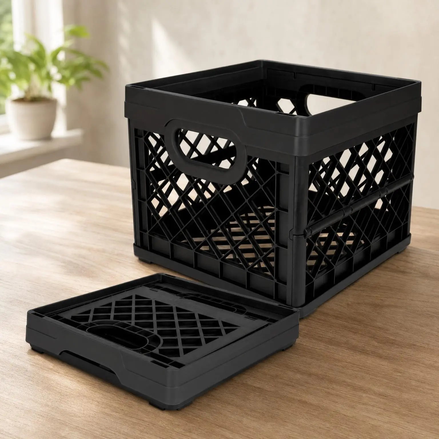 Collapsible 25L Milk Crate, 100% Recycled, ObsidianGift