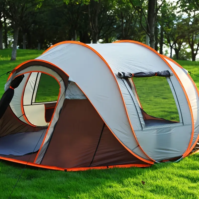 [Outdoor Camping Tent] 1pc of Fully Automatic Pop-Up Tent, Portable Outdoor Camping Tent with Three Poles And a Entrance, Suitable for Park Camping, Hiking, And Travel for 5-8 People, Dimensions 280Cm*210Cm*120Cm
