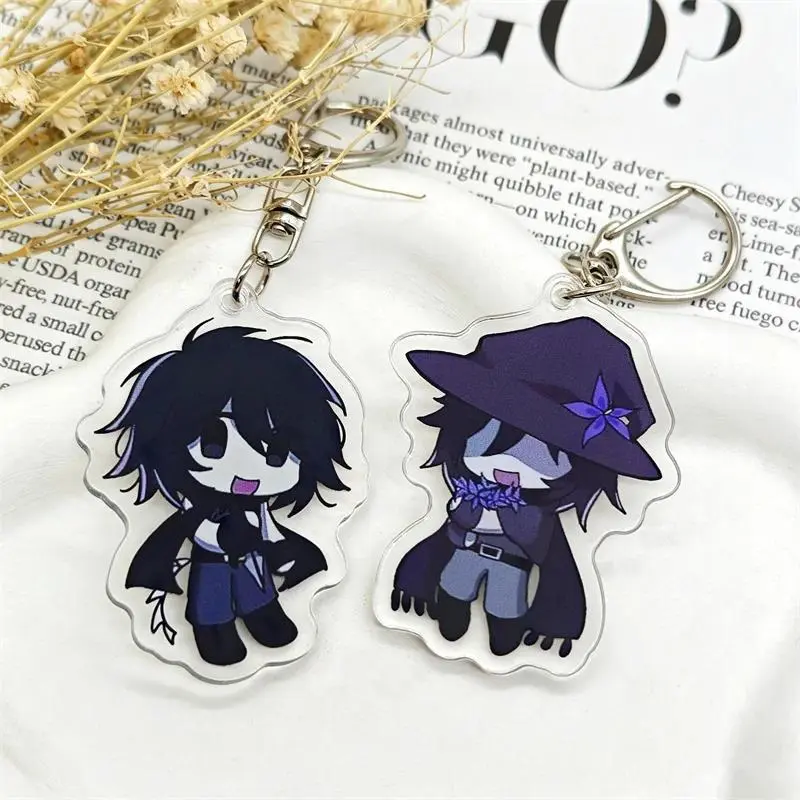 Game Forsaken Azuretime Two Time Azure Cosplay Keychain Acrylic Pendant Key Chain Ornament Accessories Keyring Jewelry Prop