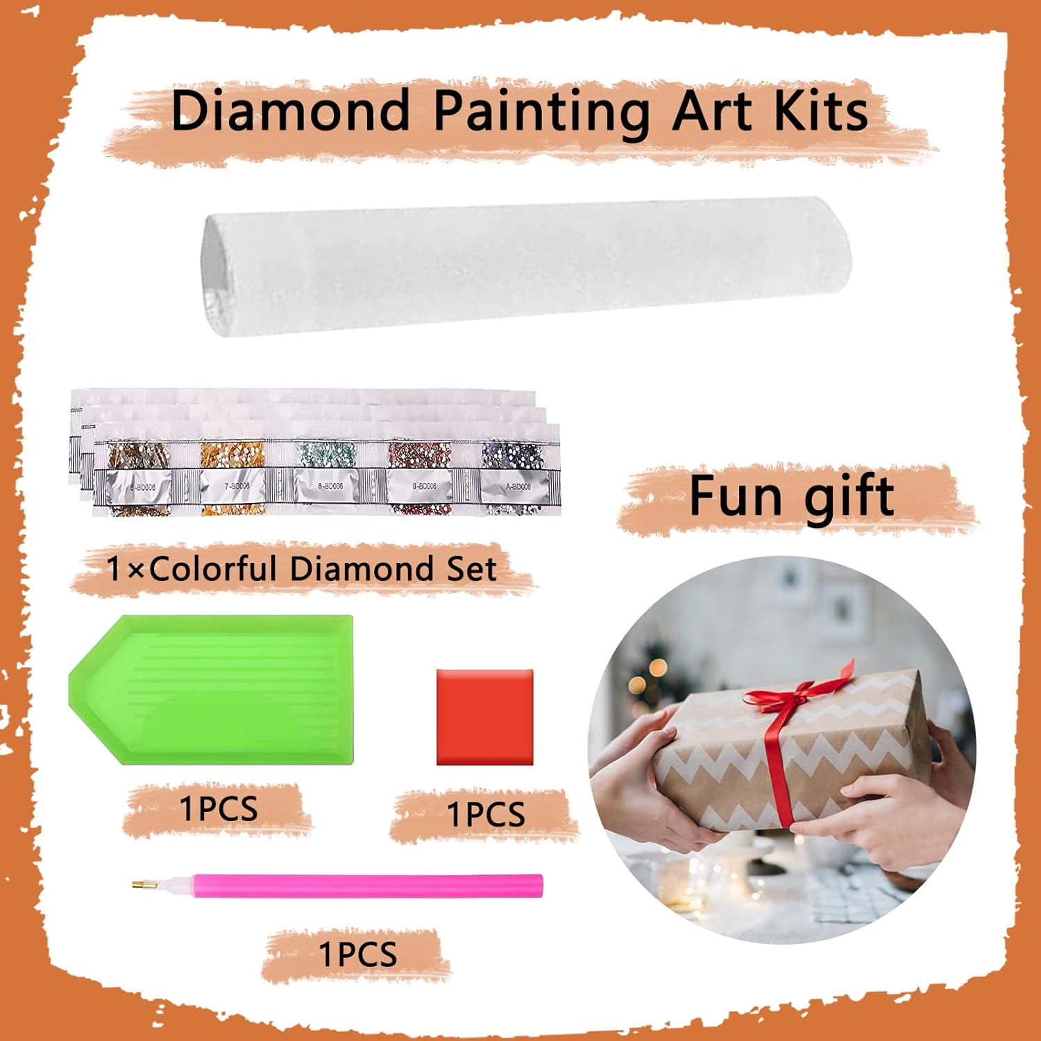DIY Diamond Arts Colorful Painting Kit, Colorful Feather Pattern Diamond Arts Colorful Painting without Frame, Handmade Art Crafts for Home Decor