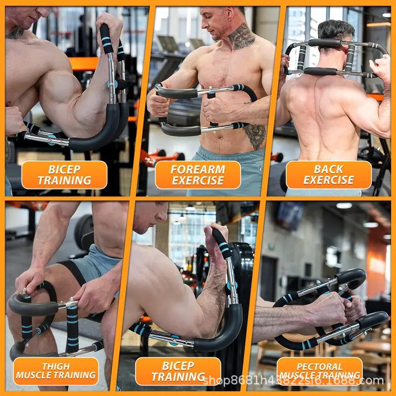 U-Shaped Stretch Arm Strength Trainer, Adjustable Indoor Exercise Fitness Resistance Device, Three-Hole Home Use