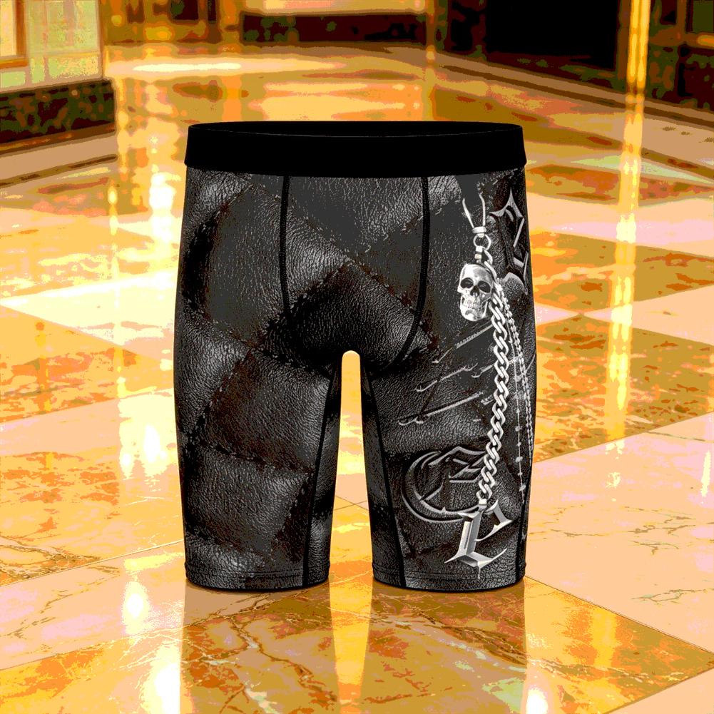 Mens Streetwear Boxer Briefs Ice Silk Compression Underwear Quick Dry Breathable Seamless Athletic Performance Fit