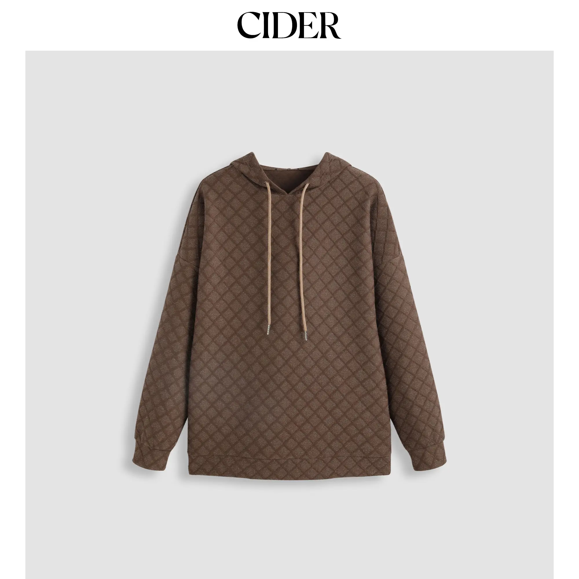 Cider [size 2-10] Terry Solid Geometric Drawstring Hoodie