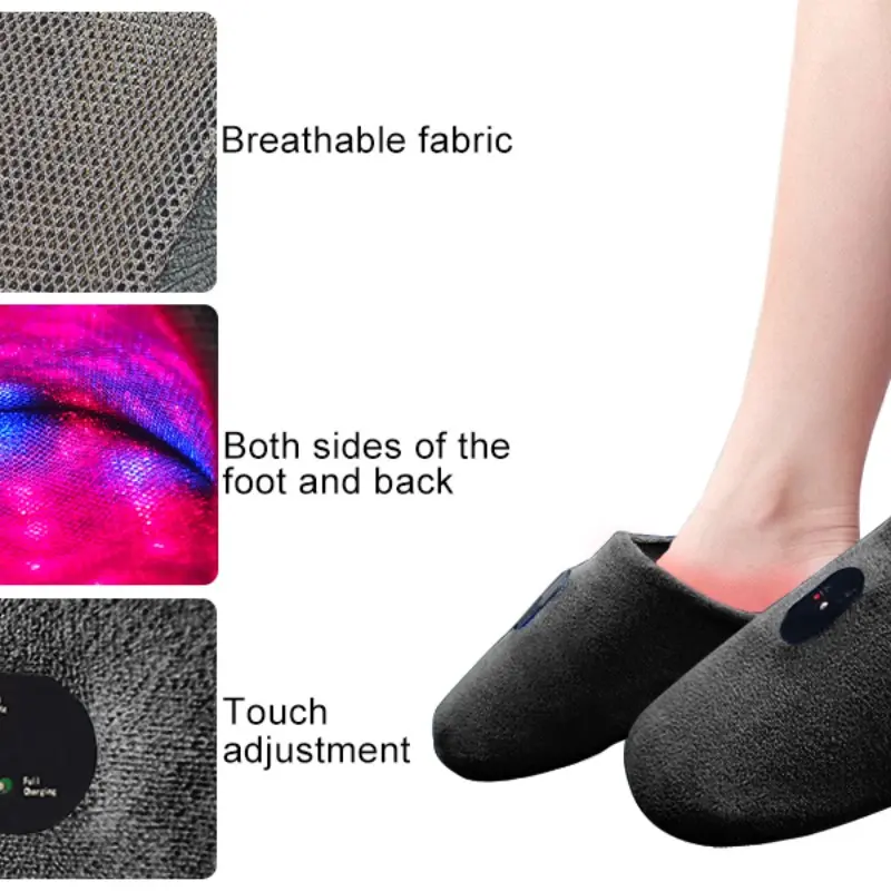 Red Light Therapy Slippers for Foot & Toe Comfort — 660nm+850nm+460nm Triple Wavelength, 138 LEDs, Infrared Foot Boot for Sole Heel, 3 Light Modes, USB Powered, Adjustable