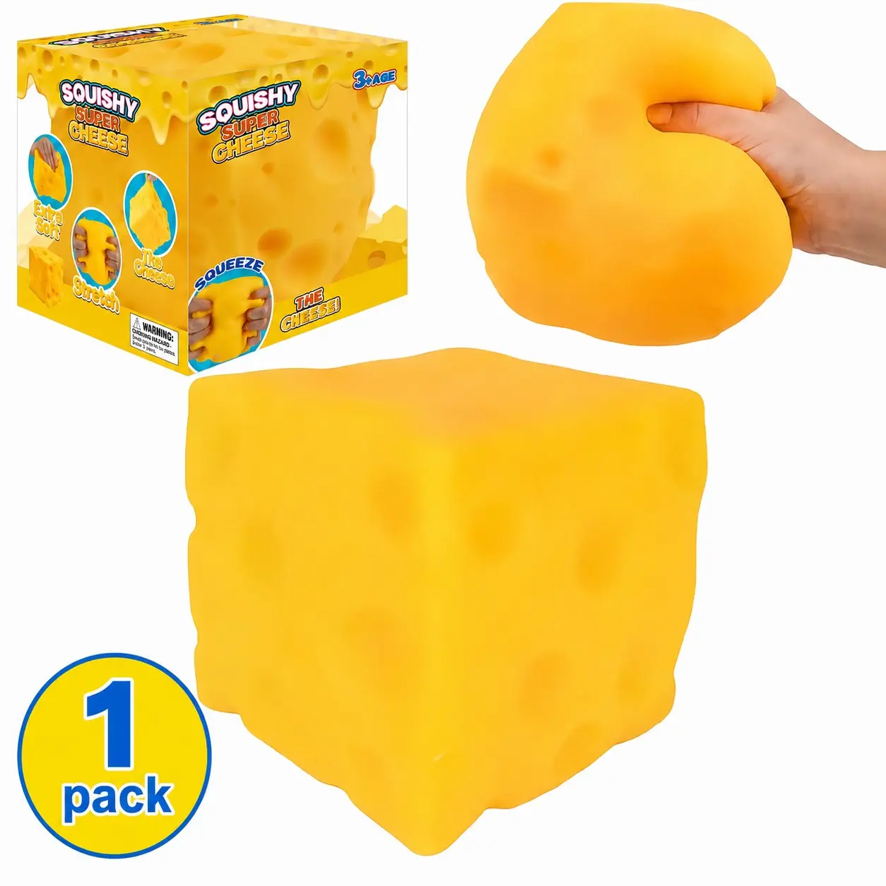 Giant Squishies Cheese Squeeze Toy 10cm, Slow Rebound Soft Gel, Stress Relief Fidget Toy, Realistic Food Model, Adult Anxiety Relief, Creative Gift