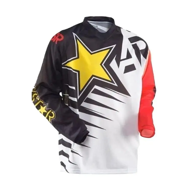 Men's Women's Motocross Cycling Jersey FOFING Motocross T-Shirt Quick-Dry Breathable Downhill Jersey  Maglietta Motocross