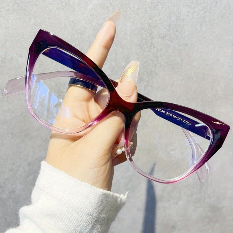 Oversized Women Myopia Presbyopia Glasses Cat-Eye Fashion Lady's Blue Light Blocking Computer Eyewear Prescription Eyeglasses