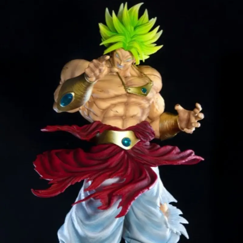 Dragon Ball Z Super Saiyan Broly Figure, Classic Edition, Detailed Muscle Sculpture, Battle Pose, Collectible Model with Base, Anime Figurine, Collectible Figure Decor