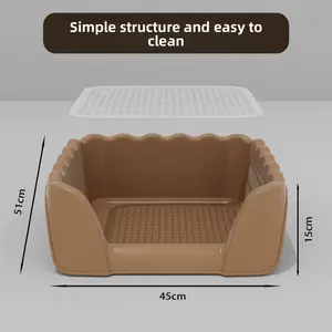 Dog toilet with high fences to prevent urine splashing, extra-large dog urinal, defecation toilet with grid to induce toilet use