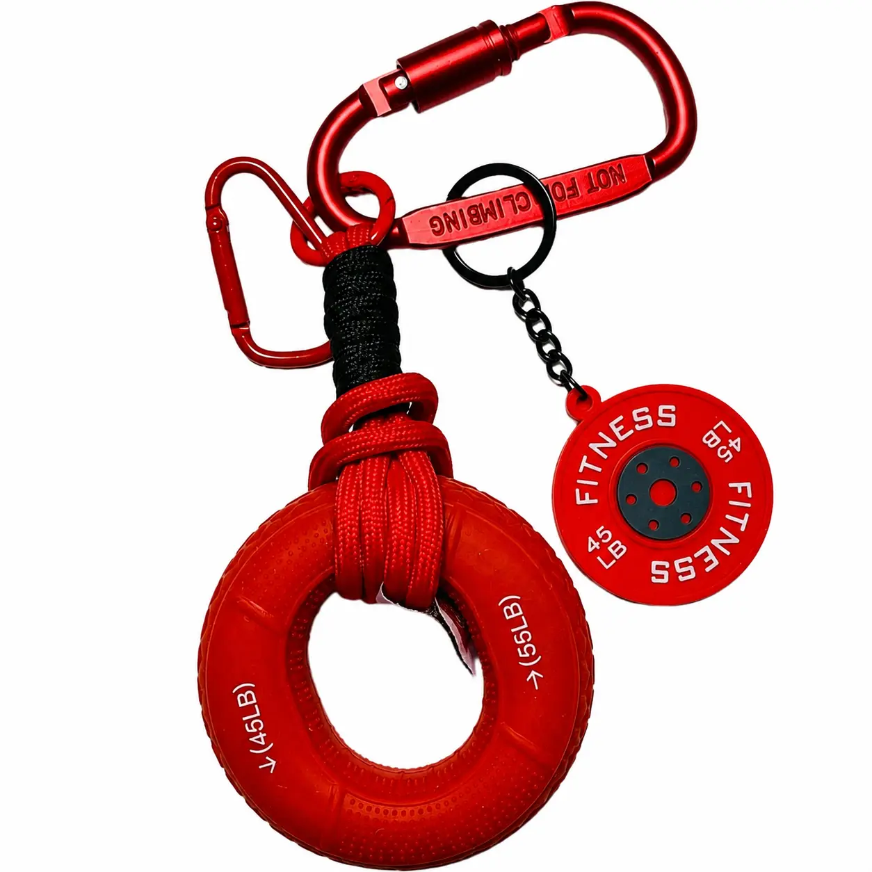 Dopamine-Themed Sports-Inspired Barbell Pendant Keychain for Fitness Enthusiasts — Durable Zinc Alloy Weightlifting Motivation Accessory Ideal for Gym Bags, Backpacks, and Everyday Carry