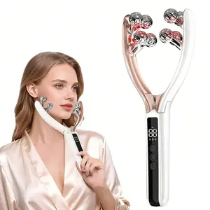 Facial Massager with LCD Screen, Electric Face Roller for Lifting & Toning, Rechargeable Facial Roller for Face and Neck, Prefect Gift for Women, Facial Beauty Machine, Facial Care Tools, Portable Beauty Tool