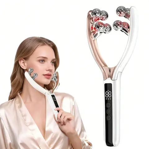 Facial Massager with LCD Screen, Electric Face Roller for Lifting & Toning, Rechargeable Facial Roller for Face and Neck, Perfect Gift for Women, Portable Facial Beauty Care Tool, Face Lifting Device, Facial Beauty Massagers