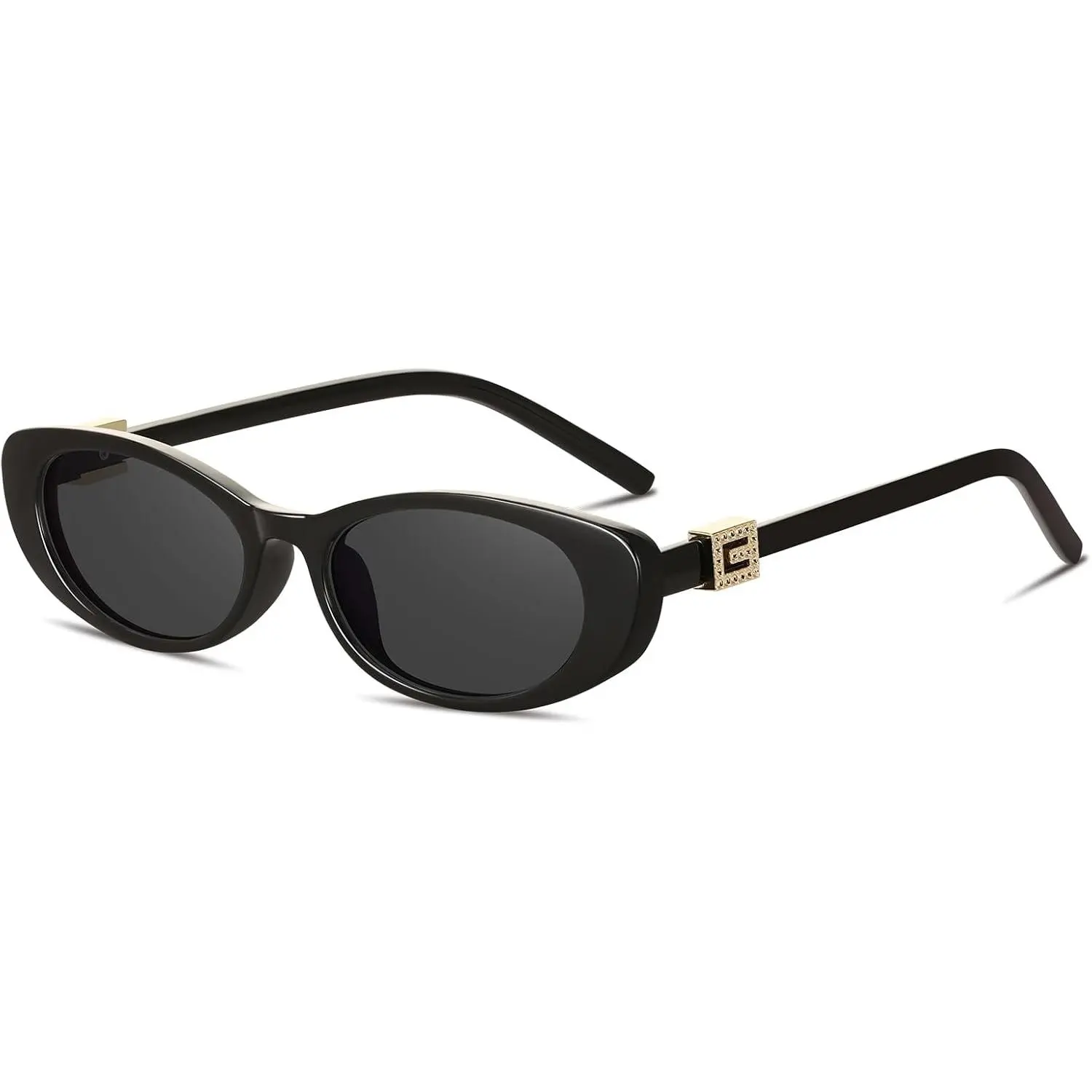 Retro Oval  Eye Sunglasses for Women Trendy Narrow Small Oval Sun Glasses 90s  Shades