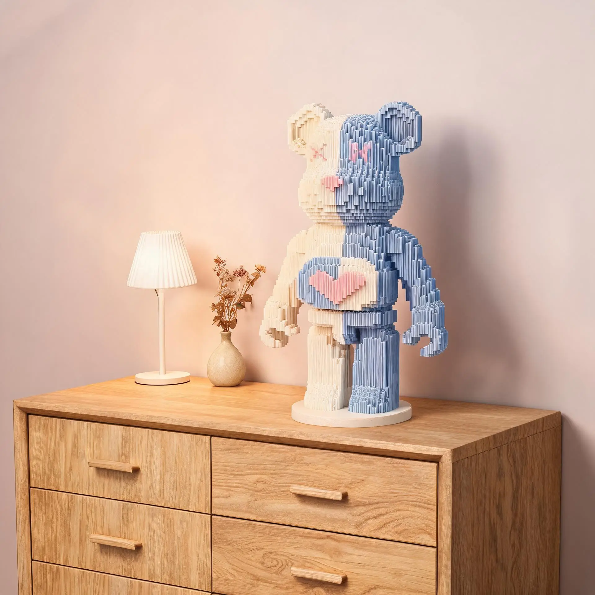 3500+ Pieces Large Heart Bear Building Blocks, DIY Craft Toy, Desktop Home Decor, Valentine's Day Gift for Girlfriend