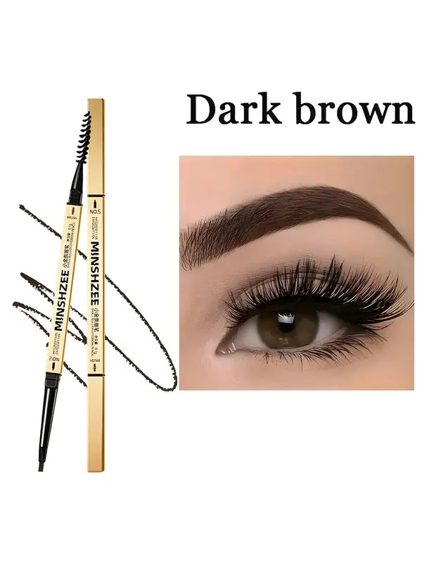 Double-Headed Eyebrow Pencil - Extremely Fine, High-Pigment, Fluffy, Blendable, Waterproof, Sweat-Resistant, Long-Lasting Makeup for Natural Look