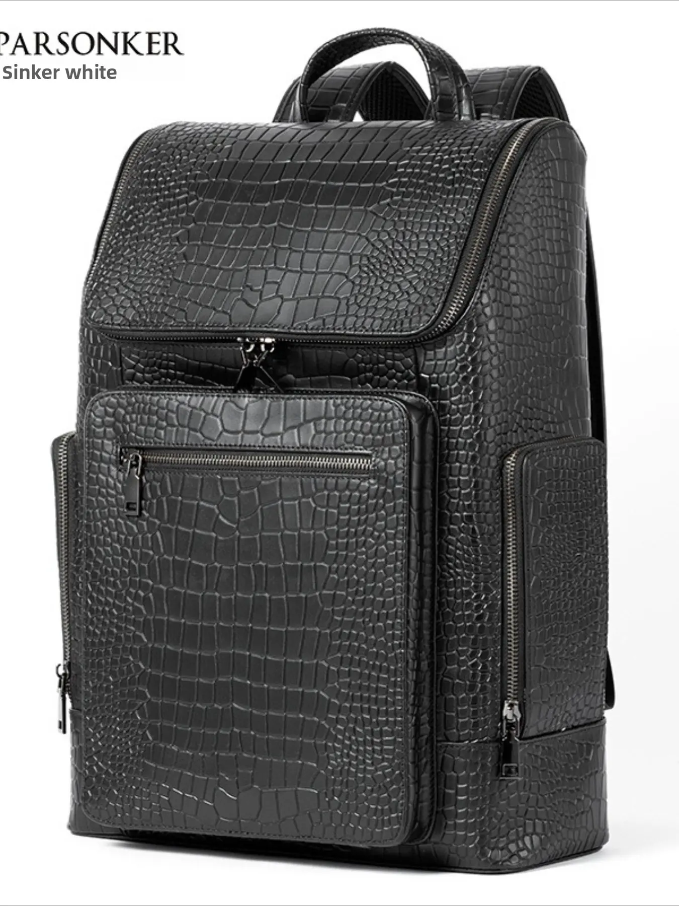New men's backpack first layer cowhide crocodile pattern backpack travel business computer backpack