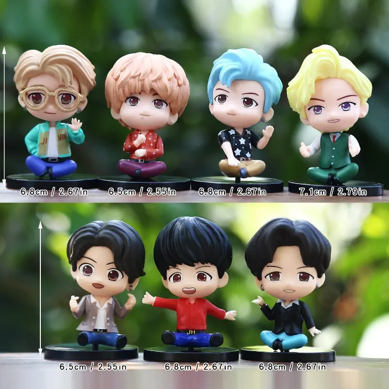 New cartoon popular star group team chibi action figure model desktop decoration trendy play figure