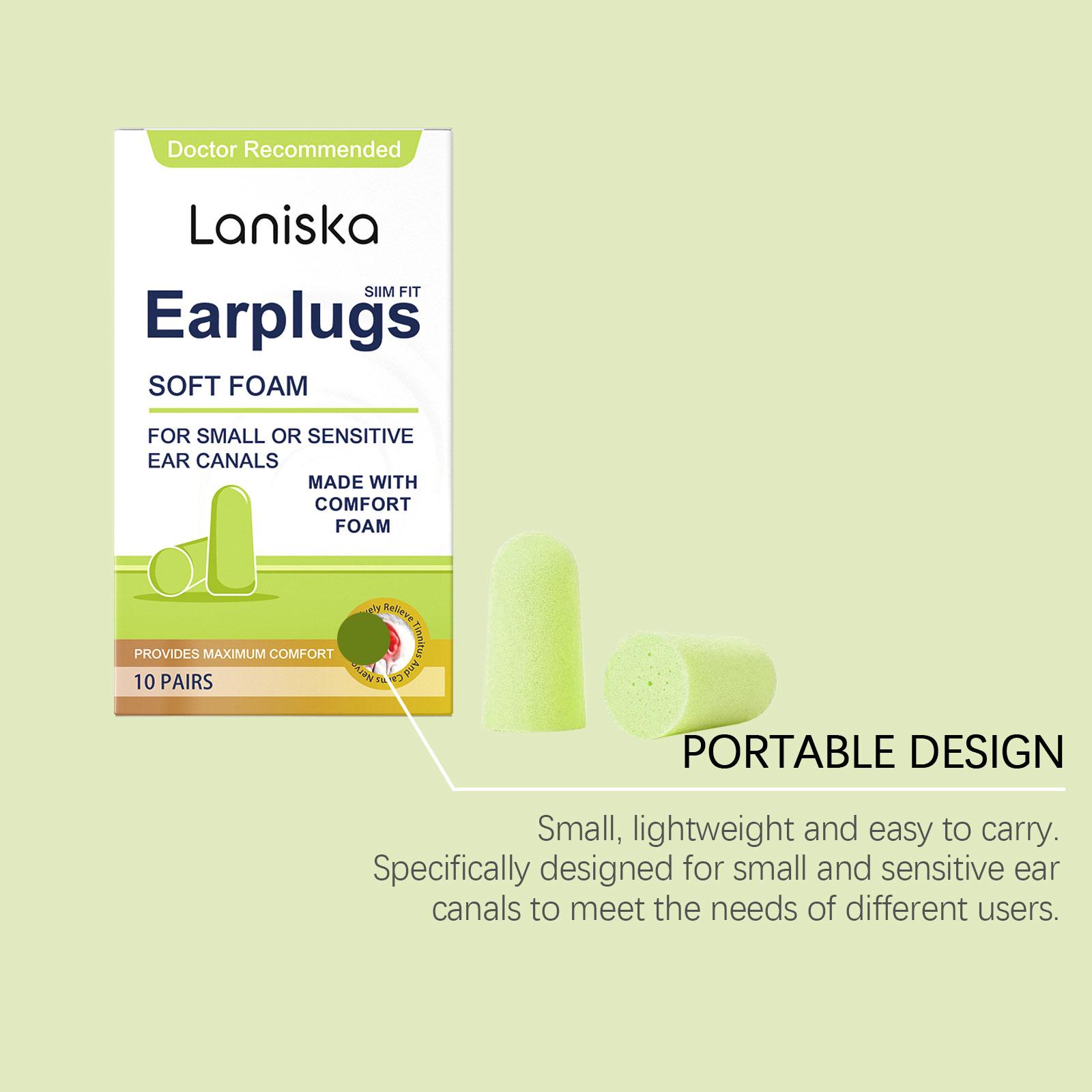 Laniska Foam Care Earplugs: Comfortable, soft foam earplugs for close-fitting ear care and relief