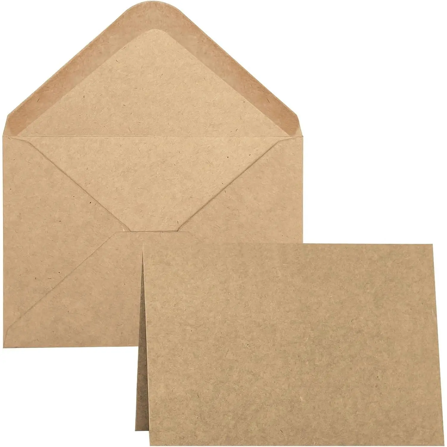 50 Pack Blank Cards and Envelopes 4.2 x 6.0 inches, Brown Blank Note Cards Greeting Cards and Envelopes Set, Folded Cardstock with Envelope for DIY Greeting Card, Thank You Card, Invitations