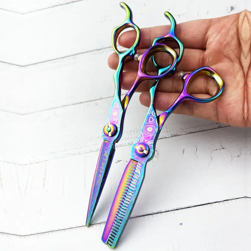 Wingsbro 6.7inch Professional Hairdressing Scissors Hairstylist Cutting Hair & Thinning Hairdressing Scissor Colorful Styling Tools